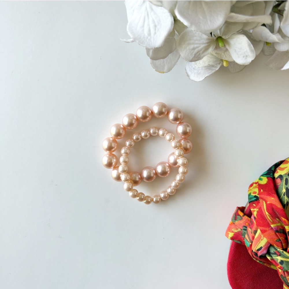3/$20 Deal‎ : 2 piece blush pink pearl bracelet set